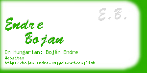 endre bojan business card