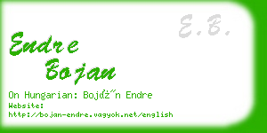 endre bojan business card